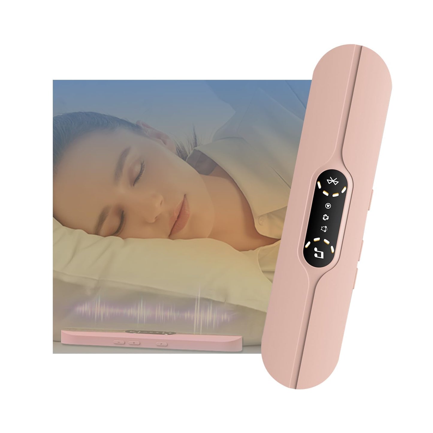 borotess Pillow Speaker for Sleeping - Bluetooth Bone Conduction Sleep Sound Speaker with 3D White Noise, Volume Control & Sleep Timer for Side Sleepers, Pink