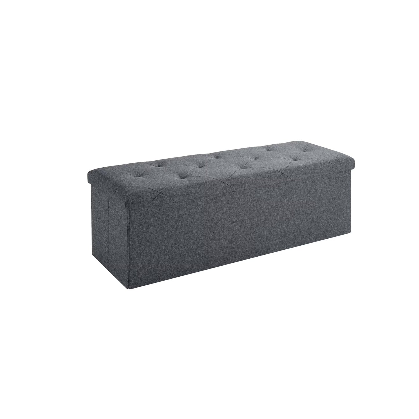 SANODESK 43" Folding Storage Ottoman Bench, Ottoman Foot Rest, End of Bed Bench, Storage Chest, Load 250lb, for Living Room, Bedroom, Entryway,Grey