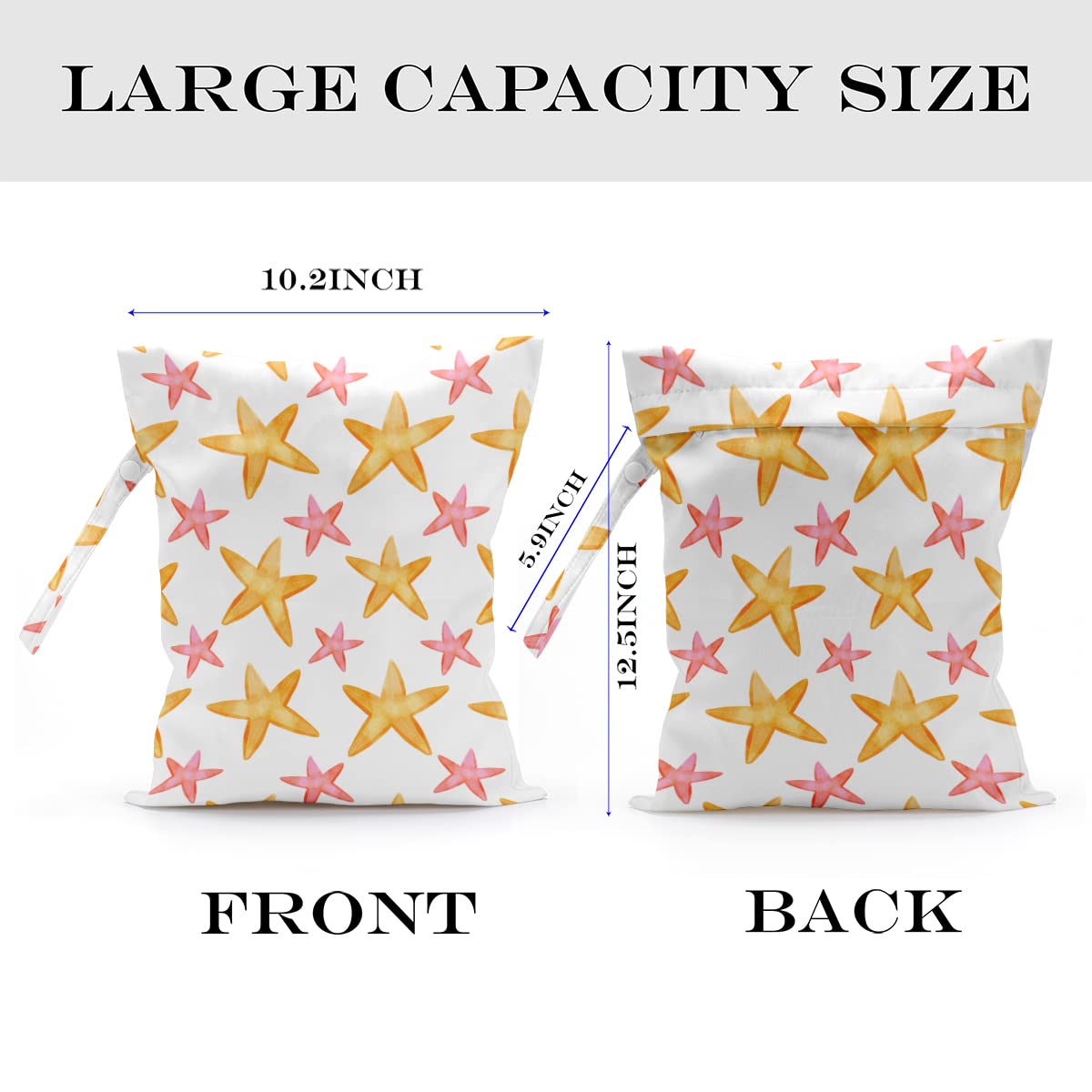 zcyxuuw Wet Dry Bag, Wet Bag for Swimsuit, Travel, Beach, Pool, Diapers, Dirty Yoga Gym Clothes, Makeup Bag, Beach Wedding Supplies, Waterproof Reusable Shell Pearl Starfish Whale