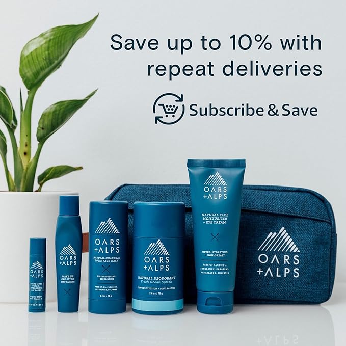 Oars + Alps Aluminum Free Deodorant for Men and Women, Dermatologist Tested and Made with Clean Ingredients, Travel Size, Aspen Air, 3 Pack, 2.6 Oz Each