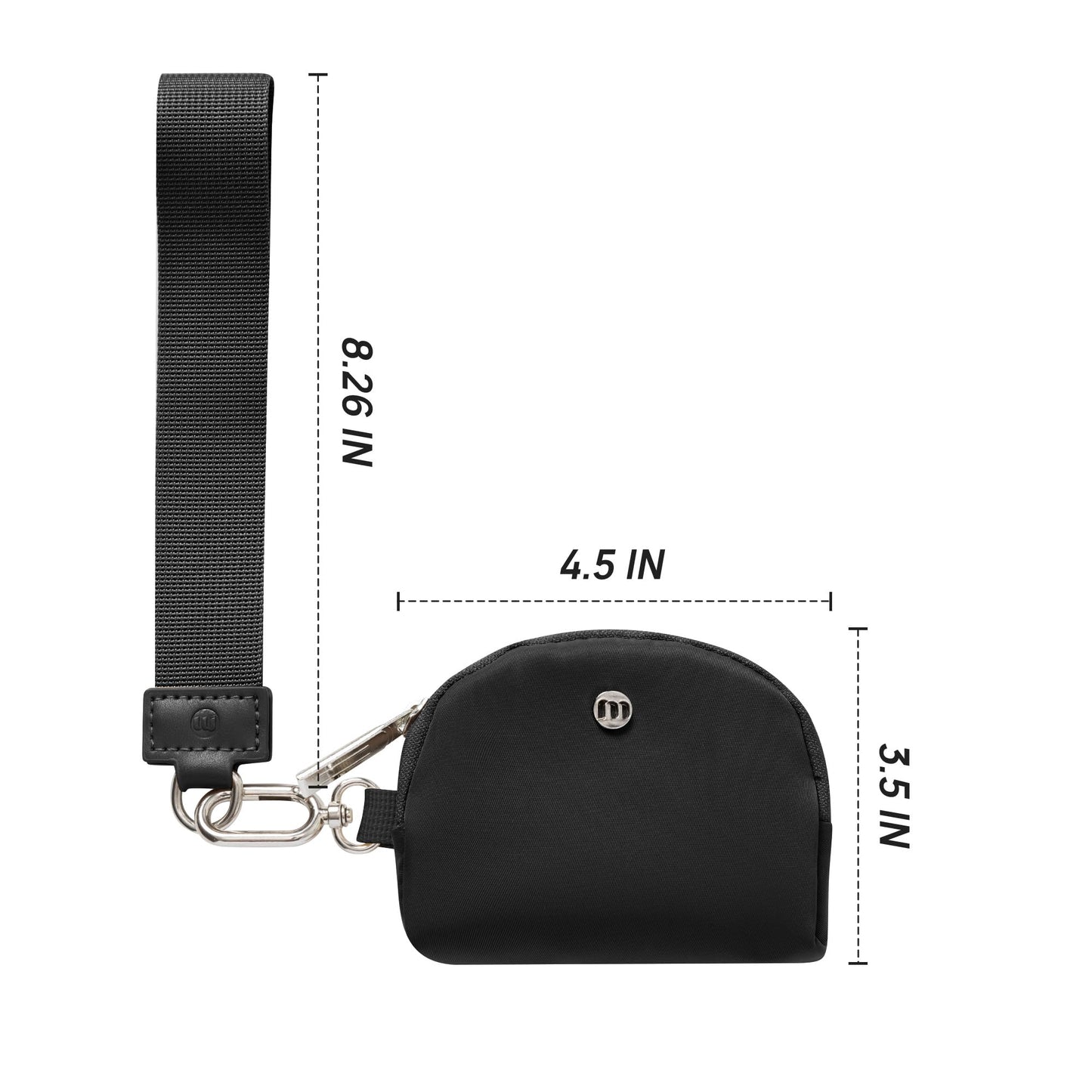 Mum's Memory Mini Zip Around Wristlet Wallet for Women Dual Pouch Wristlet Portable wallet Mini Women Coin Pocket (Black)