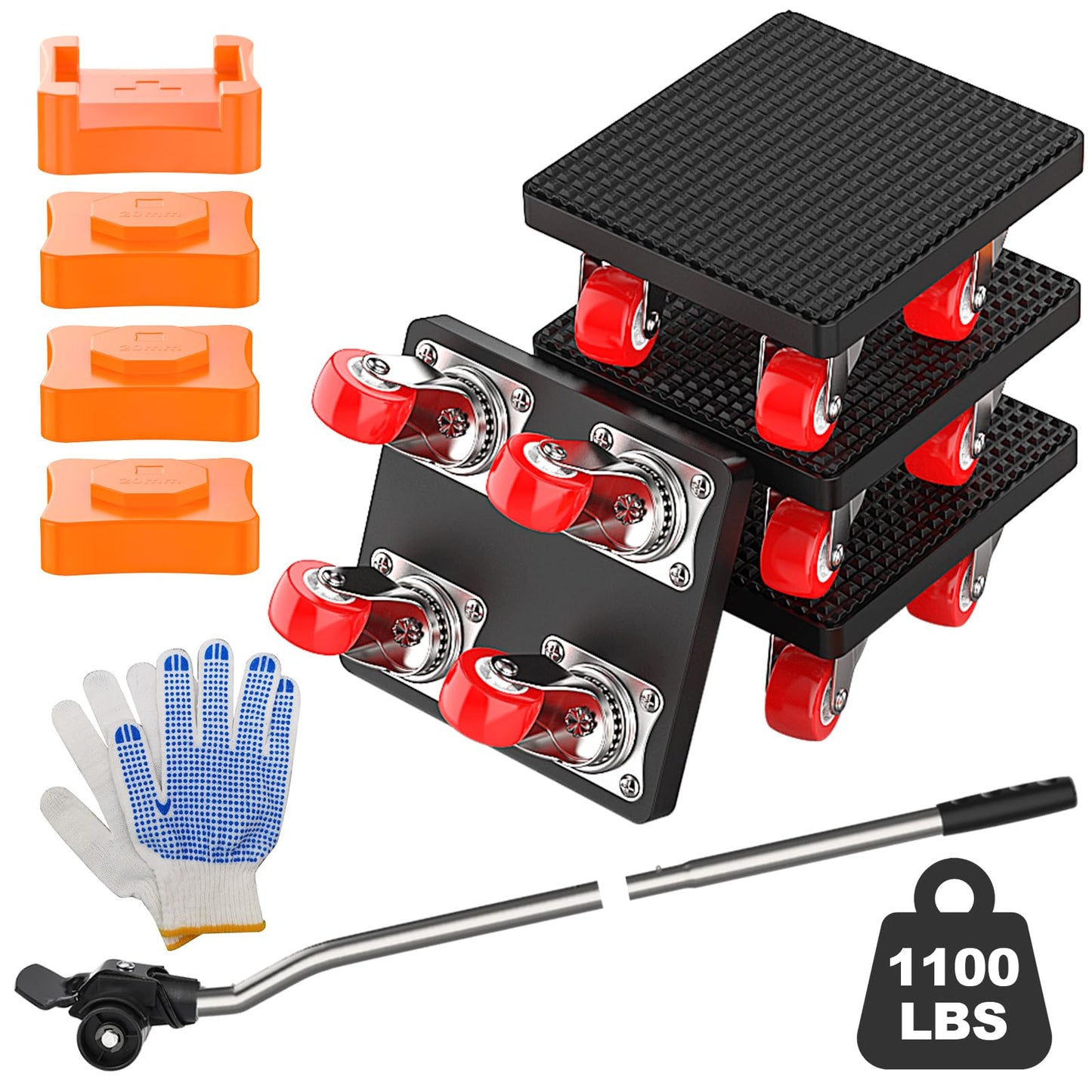 Anti-Slip Furniture Lift Mover Tool Set, Heavy Duty Furniture Movers with 360° Wheels, Dolly Kit Movers Sliders for Moving Appliance,Sofa,Mattresses,Heavy Objects Up to 1100 lbs Load Capacity