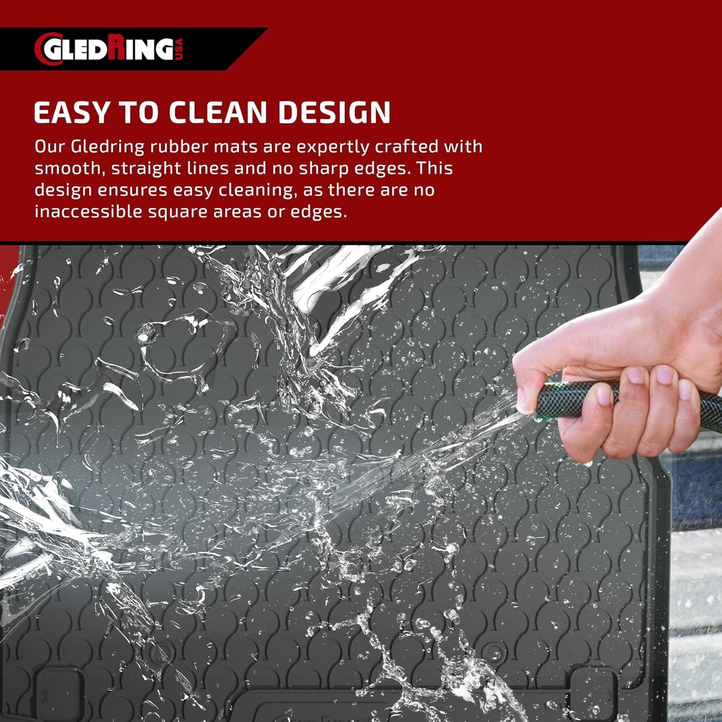 GledringUSA Custom Fit All-Weather Rubber Floor Mats Intended for Land Rover Range Rover Evoque (L551) 2019-2025, No Trimming Required, Protects from Rain, Mud, & Snow
