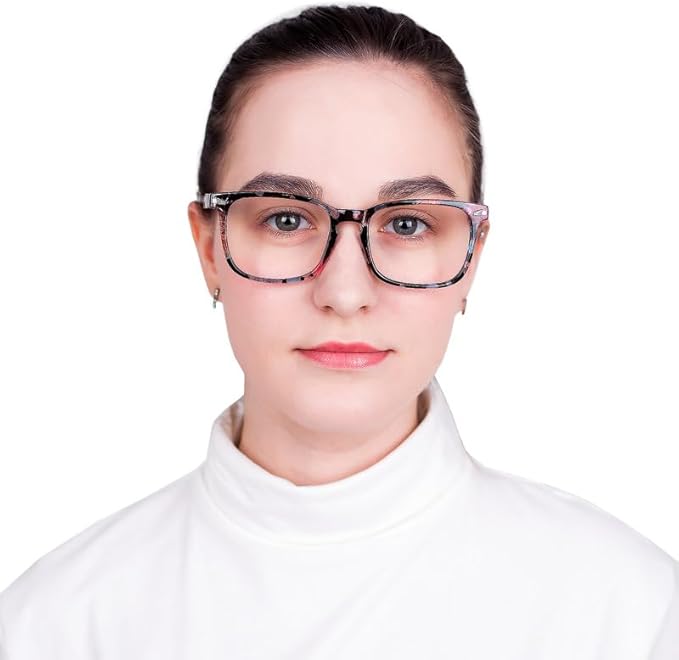 YEIN Bifocal Reading Glasses with Blue Light Blocking Lenses, Bifocal Reader for Women, Vintage Square frame with Spring Hinge (+0.50/+2.50 magnification)