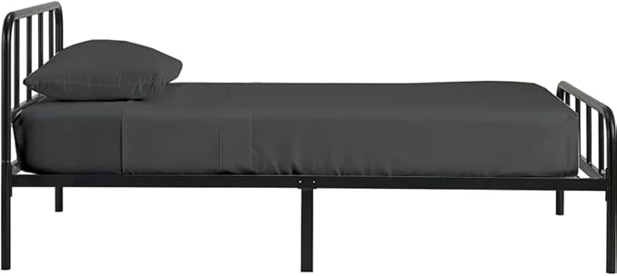 4 PC Cot Sheets 30x75, 100% Cotton Fitted Cot Sheet- Perfect for Narrow Twin/Rv Bunk/Camping Cot/Guest Bed Replacement, Sheets for Cot Bunk Bed-Fits Upto 4-8" Deep Mattress- Dark Grey Solid