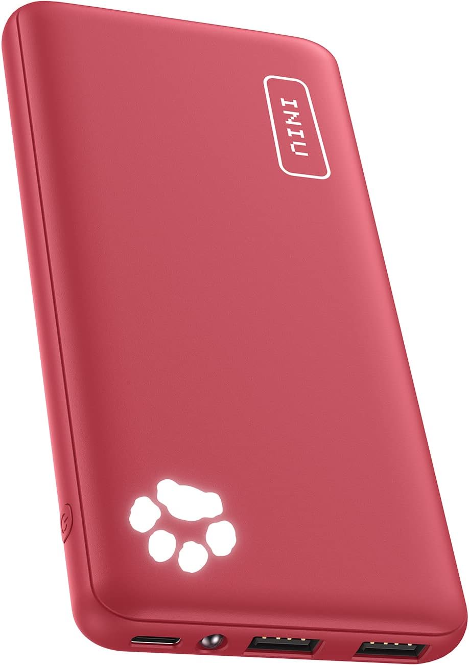 INIU Portable Charger, Slimmest 10000mAh 5V/3A Power Bank, USB C in&out High-Speed Charging Battery Pack, External Phone Powerbank Compatible with iPhone 16 15 14 13 12 Samsung S22 S21 Google iPad etc