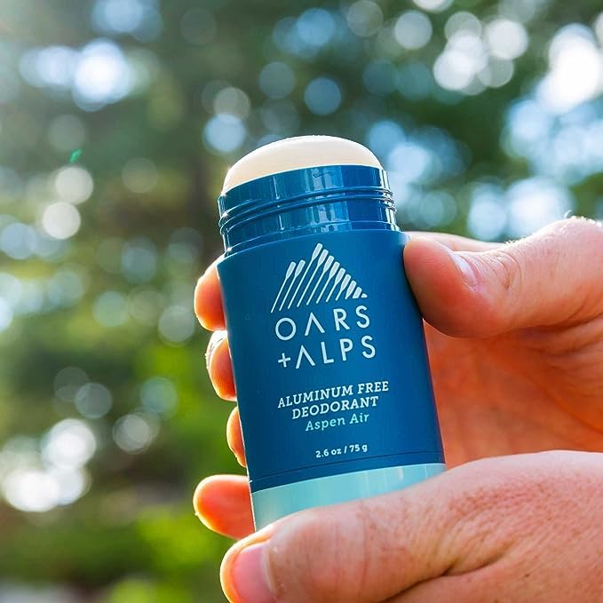 Oars + Alps Aluminum Free Deodorant for Men and Women, Dermatologist Tested and Made with Clean Ingredients, Travel Size, Aspen Air, 2 Pack, 2.6 Oz Each