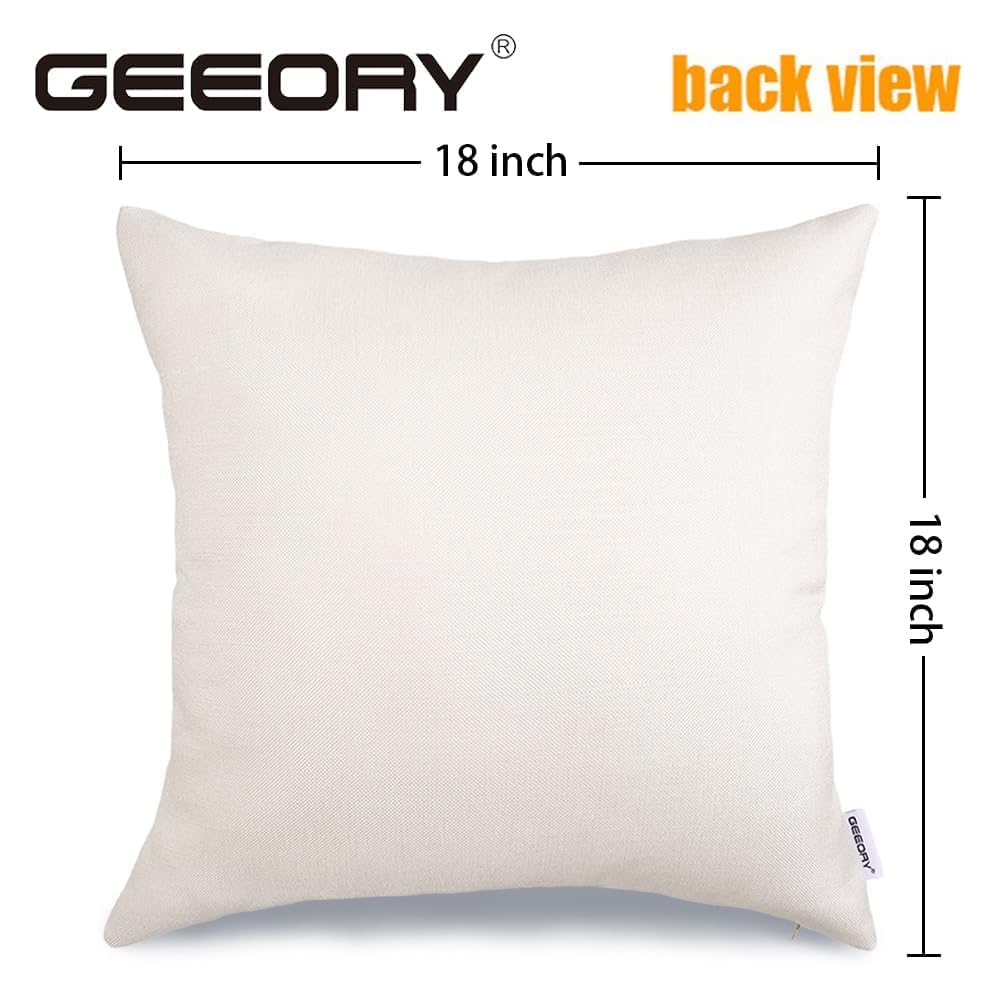 GEEORY Fall Pillow Covers 18x18 Inch Set of 4, Pumpkins Mason Jars Home Sweet Home Striped Seasonal Decorative Throw Pillows Farmhouse Autumn Thanksgiving Decorations for Home Decor (Orange)