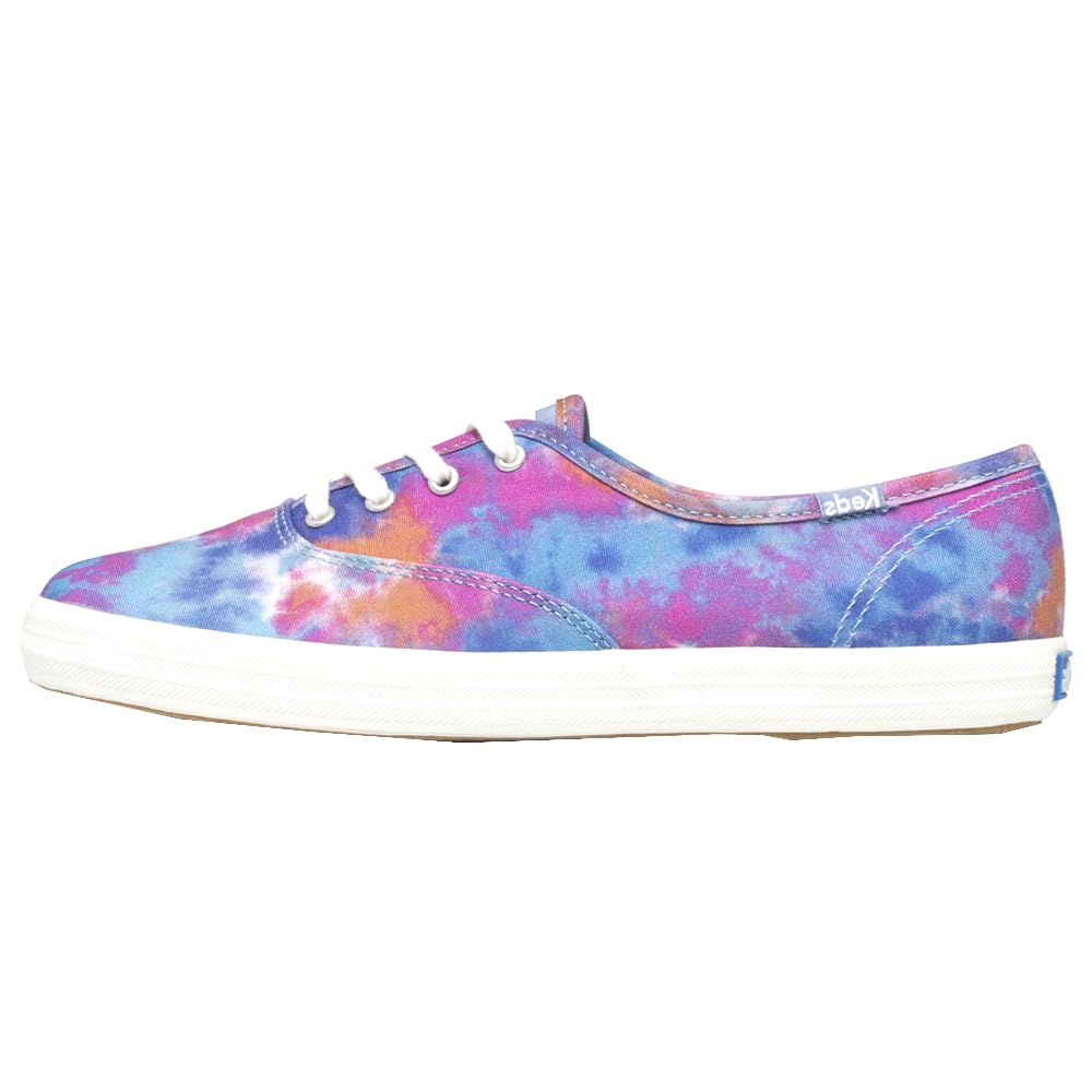 Keds Women's Champion Canvas Lace Up Sneaker, Blue/Pink, 5