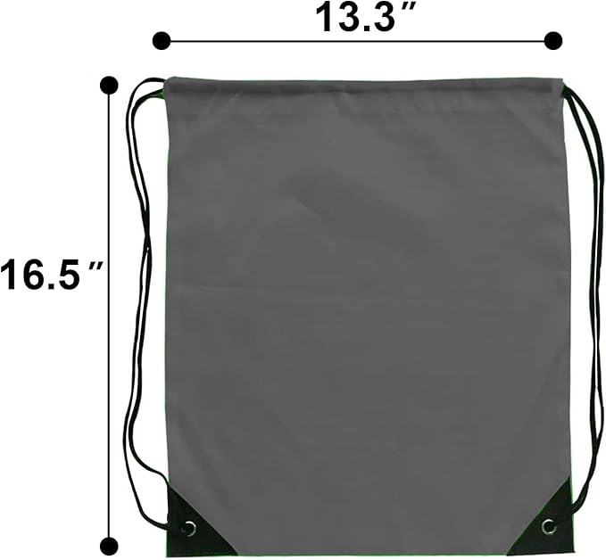 Drawstring Bags 28 PCS Drawstring Backpack Bulk String Backpack Cinch Bag Sackpack for Men Women Gym (Grey)