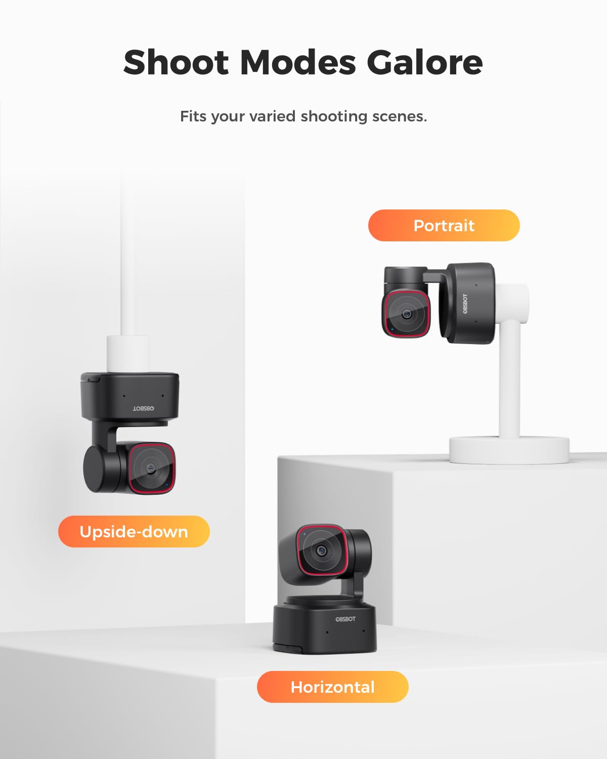 OBSBOT Tiny 2 Lite 4K Webcam for PC, AI Tracking PTZ Streaming Camera with 1/2" Sensor, Gesture Control, 60 FPS, HDR, Microphones, Web Camera for Desktop Computer, Laptop, Meeting, Video Calls, etc.