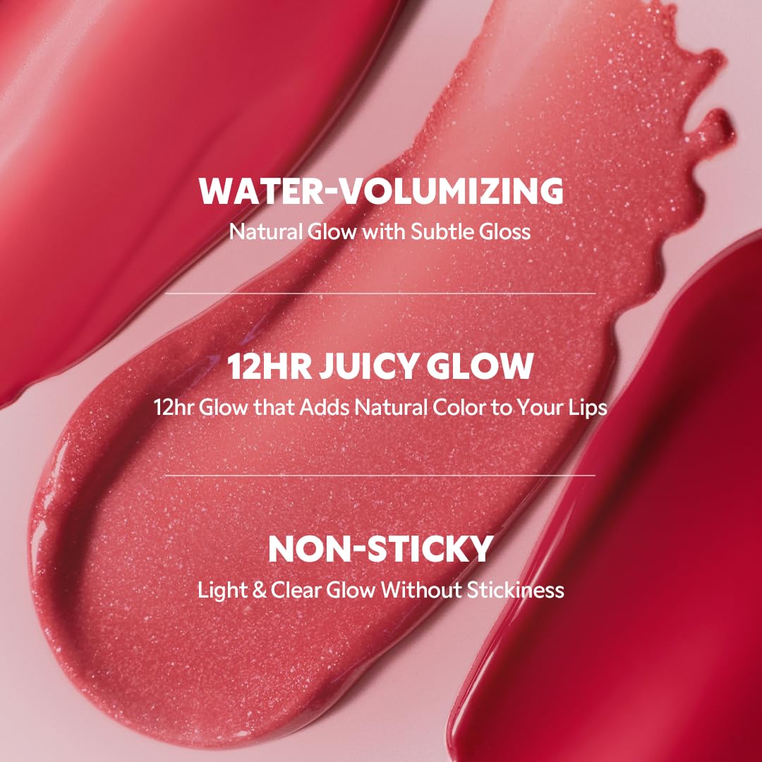 TIRTIR [*Mini Size Waterism Tinted Lip Gloss #17 Aliven, 0.06 Fl Oz – Kiss Ready Lipgloss, 12H Long Lasting Non Sticky Natural Tinted Glow Korean Multiuse Cheek and Lip Tint for Women gift