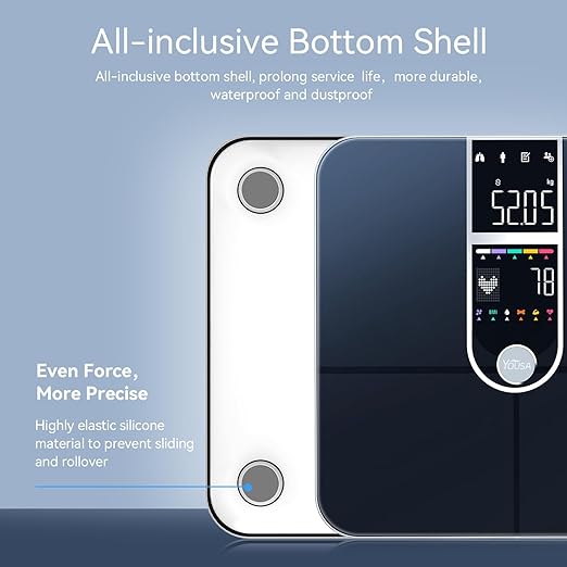 YOUSA Weight Scale Bathroom Scales for Weight VA Large Screen Smart Scale with BMI, Body Fat, Muscle Mass, Digital Scales for Body Weight, Weighing Scale for The Elderly Safe Home Use, 400 lbs