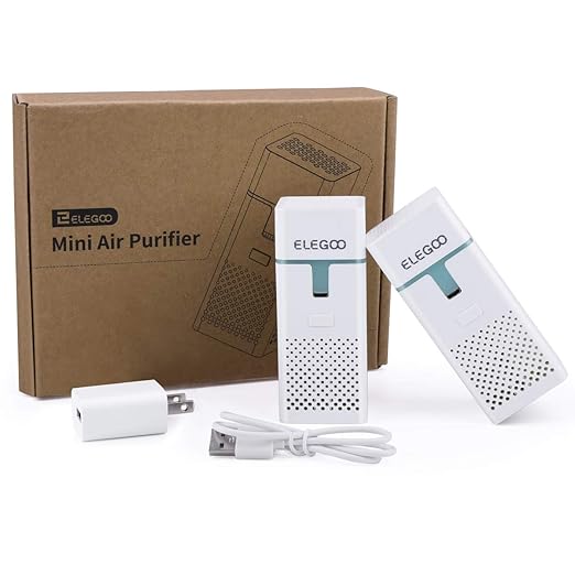 ELEGOO Mini Air Purifier with Activated Carbon Filter and Universal Adaptor for LCD/DLP/MSLA Resin 3D Printer(Pack of 2)