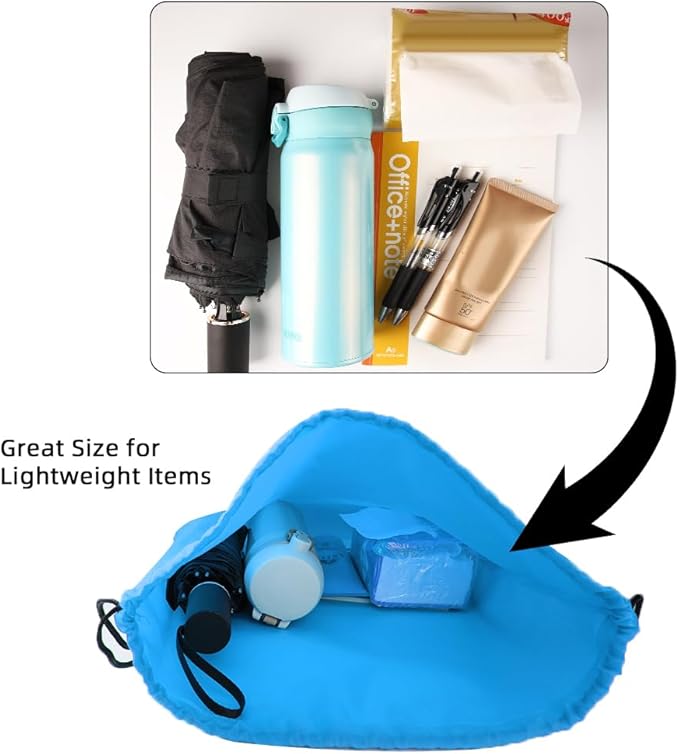 GoodtoU Drawstring Bags, Nylon Backpack for Sport, Traveling, Team (60Pcs, Sky Blue)