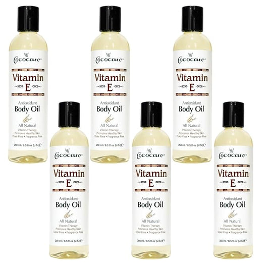 Cococare Natural Vitamin E Antioxidant Body Oil - Vitamin Therapy for All Skin Types - 8.5 fl oz - Pack of 6