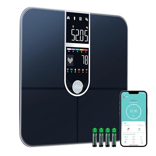 YOUSA Weight Scale Bathroom Scales for Weight VA Large Screen Smart Scale with BMI, Body Fat, Muscle Mass, Digital Scales for Body Weight, Weighing Scale for The Elderly Safe Home Use, 400 lbs