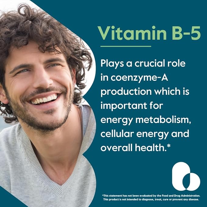 BESTVITE Pantothenic Acid 500mg (Vitamin B5)(240 Vegetarian Capsules) - No Stearates - No Gelatin - No Calcium Silicate - Vegan - Non GMO - Gluten Free