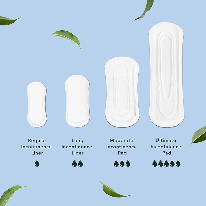 Rael Incontinence Pads for Women, Organic Cotton Cover, Postpartum Essential, Heavy Absorbency, Bladder Control, 4-Layer Core with Leak Guard Technology, Long Length (Ultimate, 40 Count)