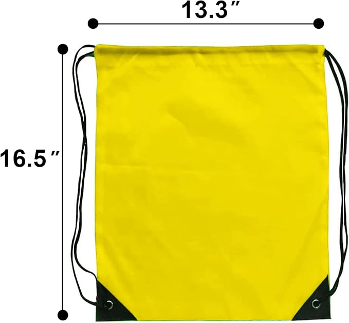 Drawstring Backpack Bulk 70Pcs String Backpack Drawstring Bags Cinch Bag Sackpack for Men Women Gym(Yellow)