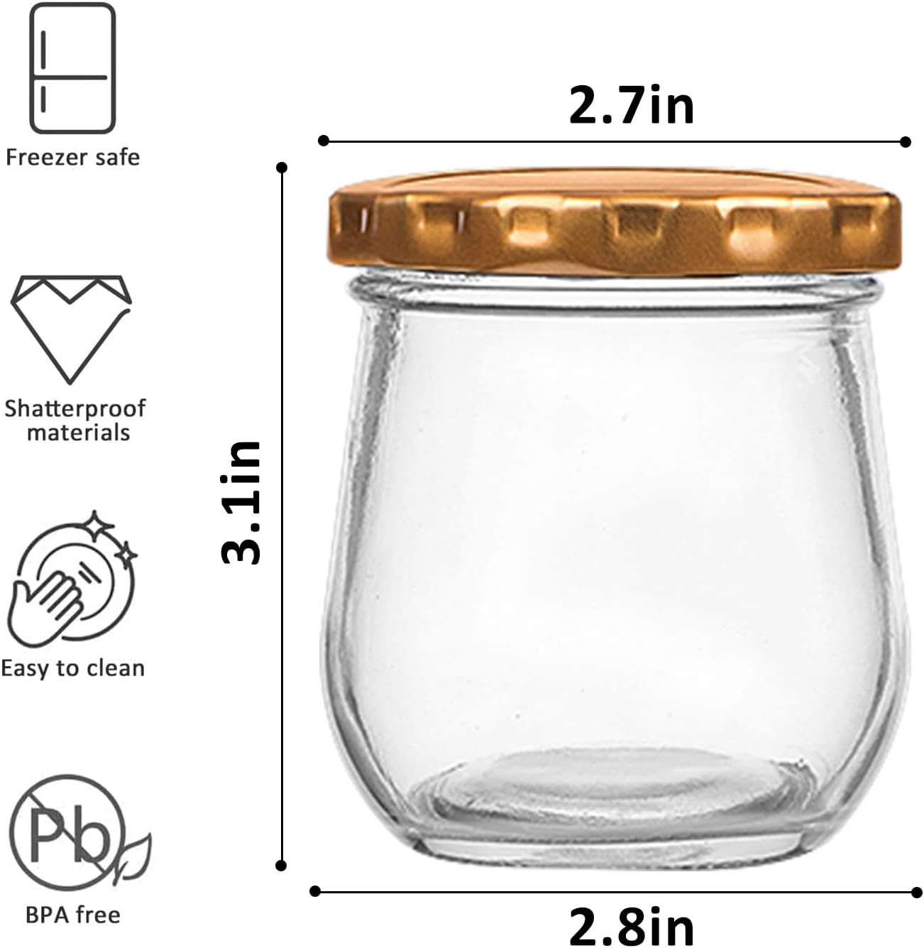 VERONES 40 PACK 6oz Mason Jars Canning Jelly Jars with Lids, Ideal for Jam, Honey, Wedding, Shower Favors, DIY Spice Jars