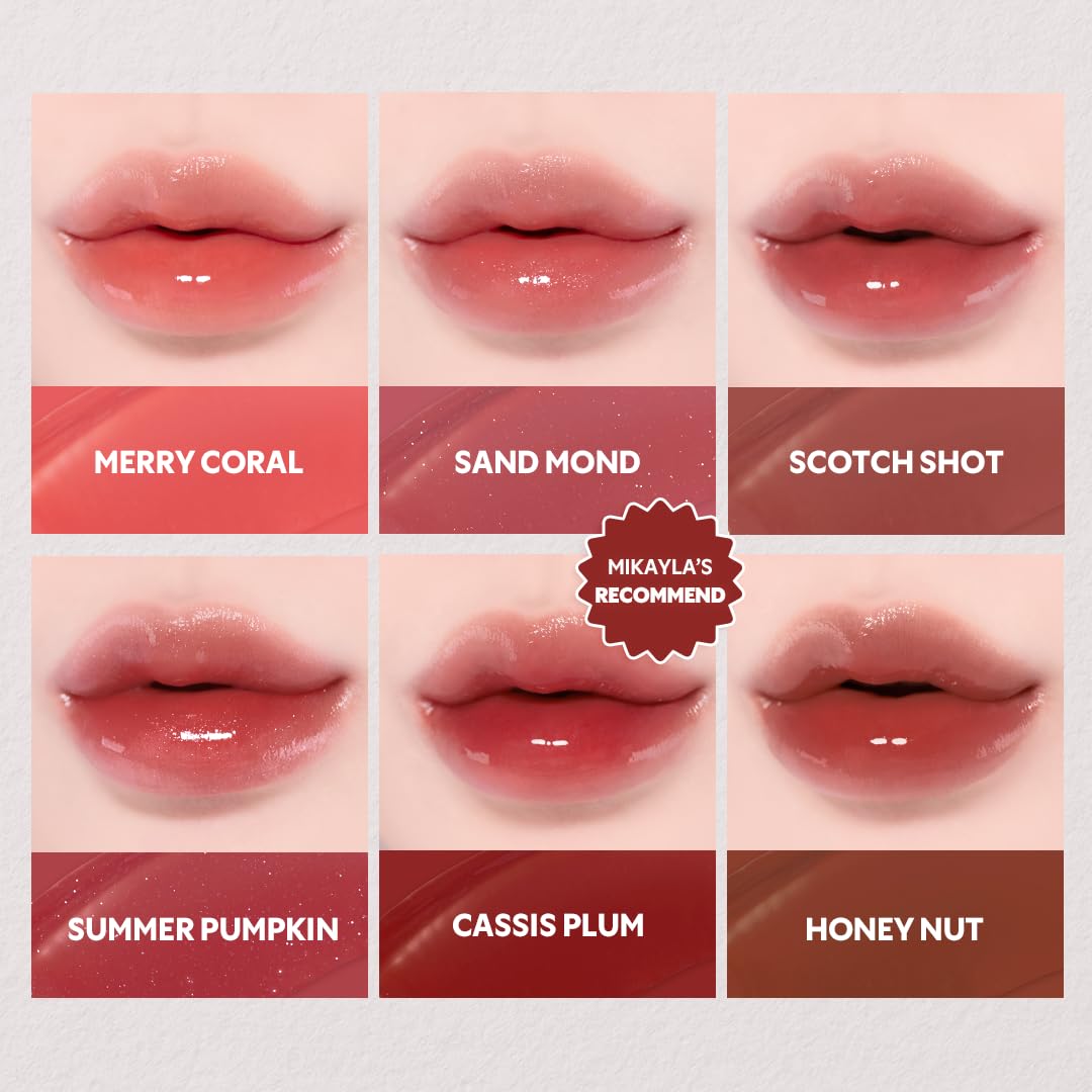 TIRTIR [*Mini Size Waterism Tinted Lip Gloss #12 Rich Rush, 0.06 Fl Oz – Kiss Ready Lipgloss, 12H Long Lasting Non Sticky Natural Tinted Glow Korean Multiuse Cheek and Lip Tint for Women gift