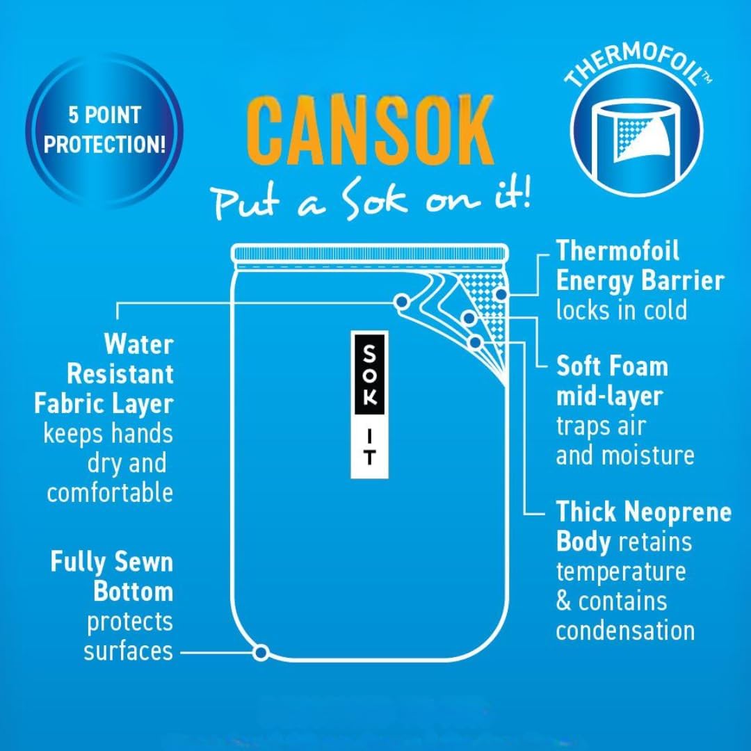 Sok It CanSok Sleeve for Beer & Soda Insulated Neoprene Cover (Patriotic Patchwork, 12oz Slim Can Sleeve)