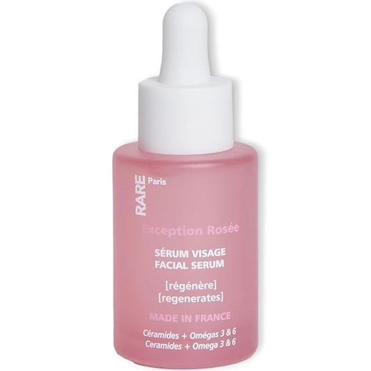 RARE Paris - Exception Rosée - Regenerating Facial Serum - Hydrating & Brightening - With Ceramides & Omega-3 & 6 - Brightening, Firming & Revitalizing - Multi-Active Serum Formula - 1oz