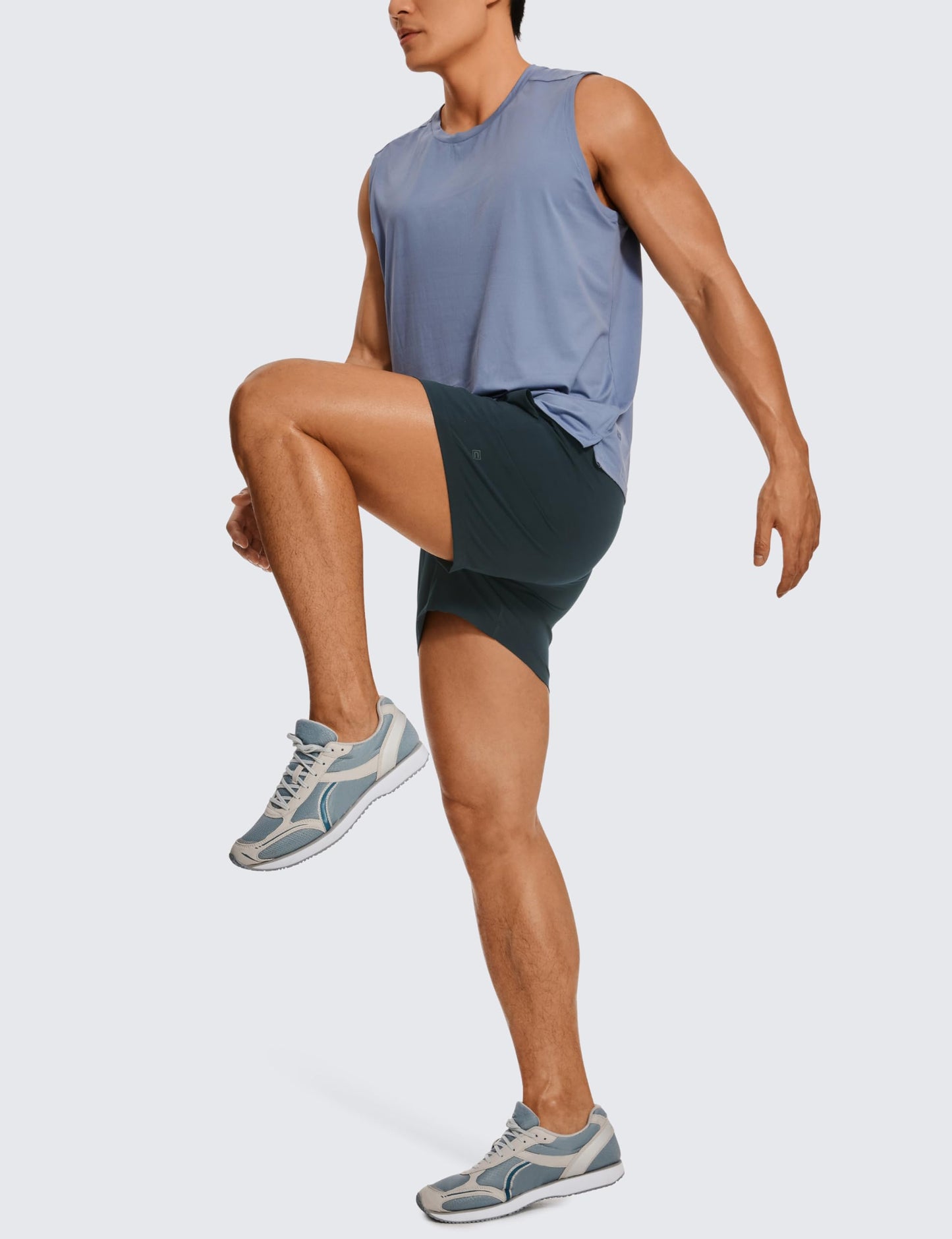 CRZ YOGA Men's Linerless Workout Shorts - 5'' Lightweight Quick Dry for Running Sports Athletic Gym with Pockets True Navy Large