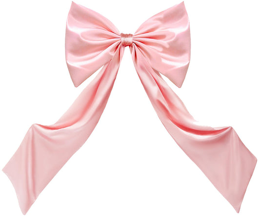 Coquette Large Satin Bow, 24 x 42 Inches, Pink Giant Bow Ribbon Tie for Coquette Room Decor, Birthday Party Backdrop Wall Decoration (Pink)