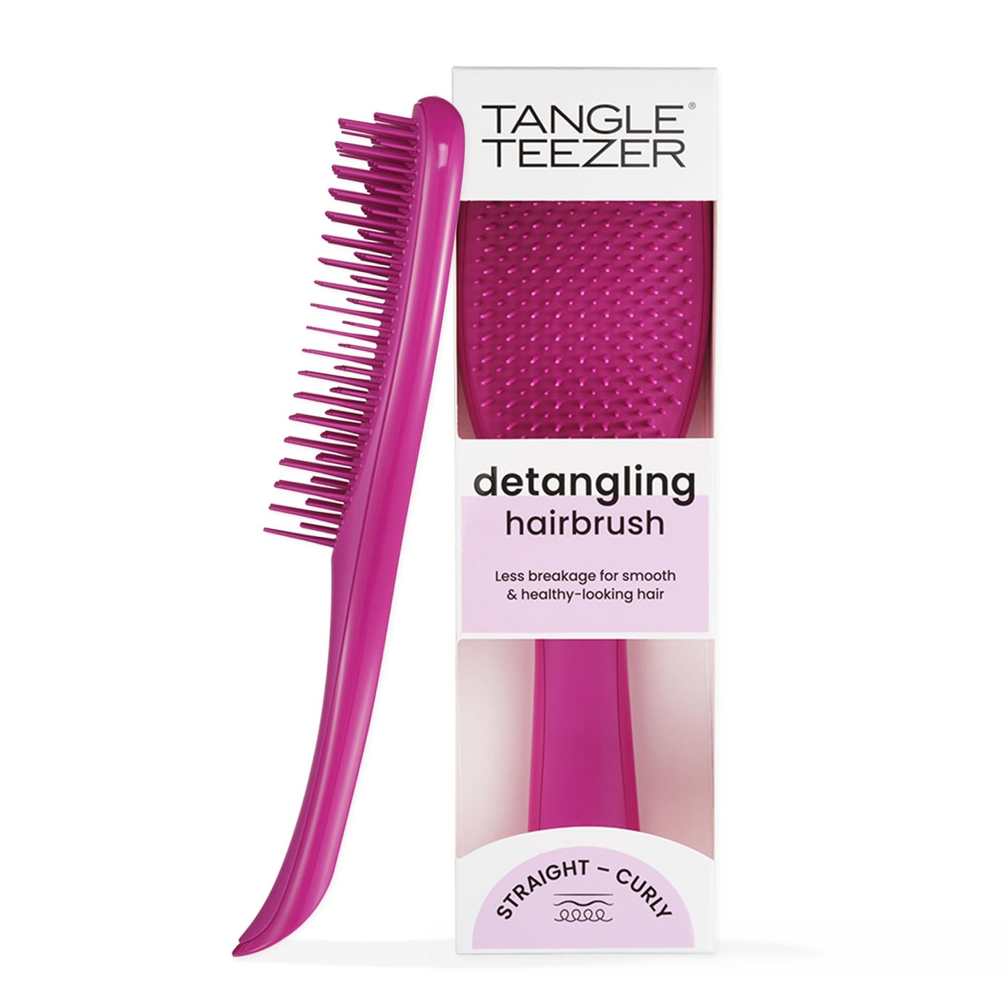 Tangle Teezer Ultimate Detangler Brush for Wet & Dry Hair, Eliminates Knots & Reduces Breakage for All Hair Types, Electric Raspberry