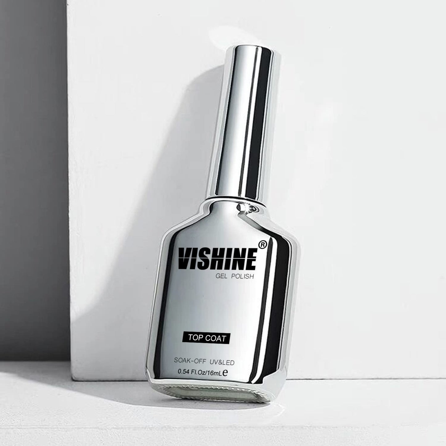 Vishine New Technology Protective Ultra Glossy 2Pcs of 16ml No Wipe Top Coat for Chip Free Long Lasting Soak Off Gel Nail Polish, 0.54 oz
