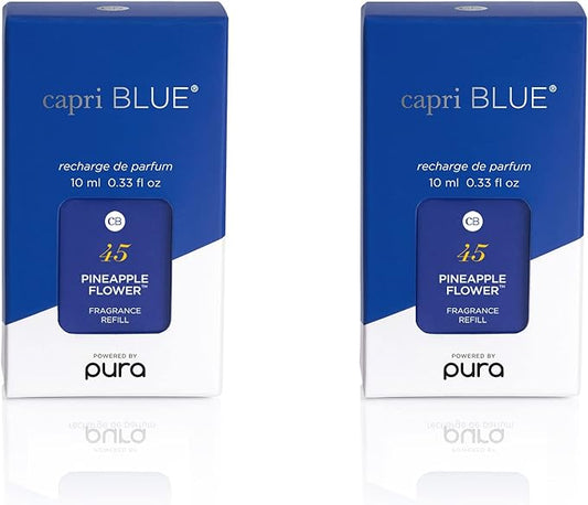 Capri Blue Pura Smart Home Plug-in Diffuser Refills – Includes 2 Capri Blue Pura Refills for Plug In Diffusers for Home - Long Lasting Luxury Scents - Pineapple Flower (Pack of 2)