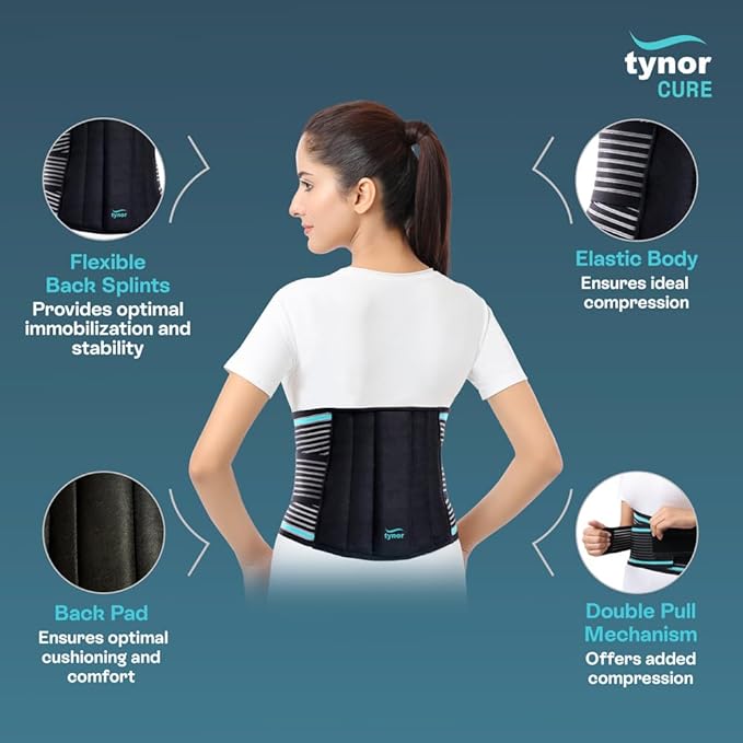 TYNOR Back Support Belt Adjustable Back Brace for Lower Back Pain,Breathable Lumbar Support Belt for Men & Women, Lower Back Brace for Herniated Disc, Sciatica & Heavy Lifting (XL, Classic Black)