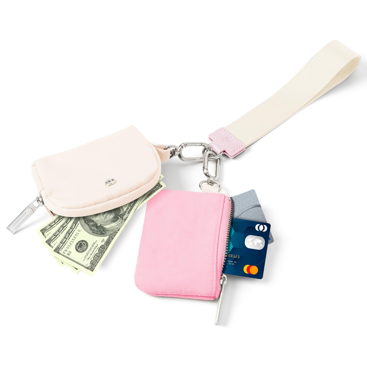 Mum's Memory Mini Zip Around Wristlet Wallet for Women Dual Pouch Wristlet Portable wallet Coin Purse Mini Women Coin Pocket