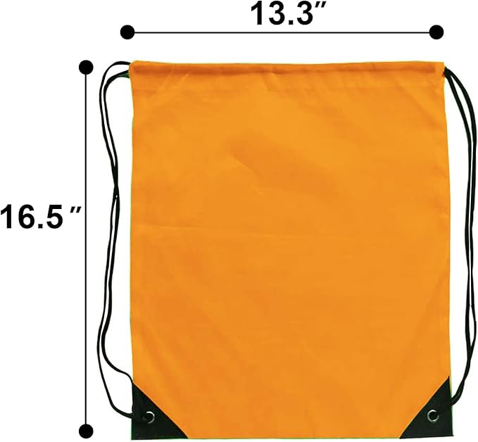 Drawstring Backpack Bulk 70Pcs String Backpack Drawstring Bags Cinch Bag Sackpack for Men Women Gym(Orange)