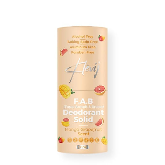 All Natural Mango Grapefruit Scented F.A.B. Deodorant | 1.7 oz For Fupa, Armpit, and Breast | Aluminum-Free, Alcohol-Free, Organic