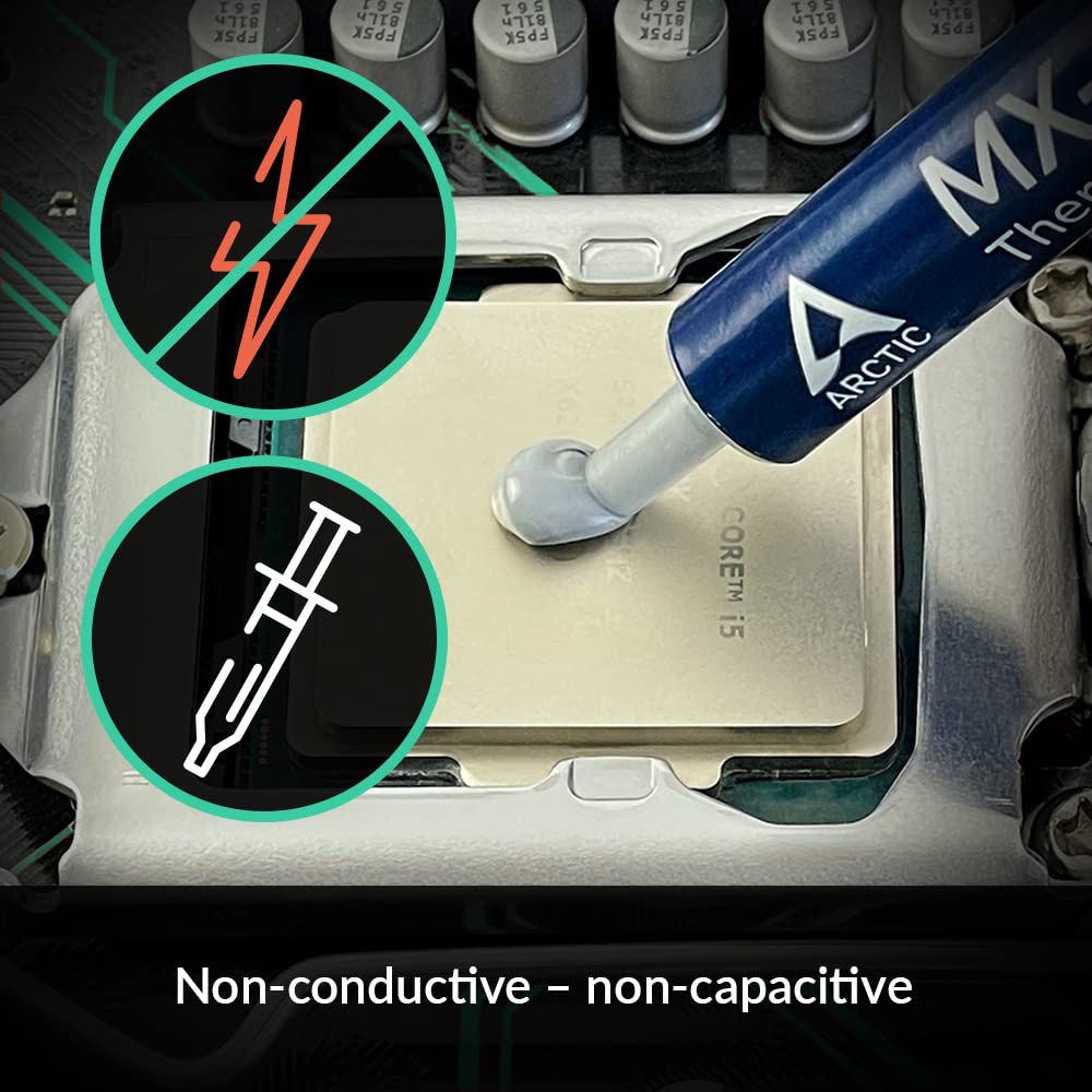 ARCTIC MX-4 (4 g) - Premium Performance Thermal Paste for All Processors (CPU, GPU - PC), Very high Thermal Conductivity, Long Durability, Safe Application, Non-Conductive