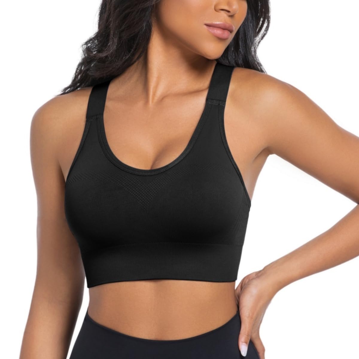 Sports Bras for Women 3 Pack High Impact Racerback Padded Adjustable Padded Sports Bra Pack Workout Bras for Women for Yoga Running Athletic Gym Fitness