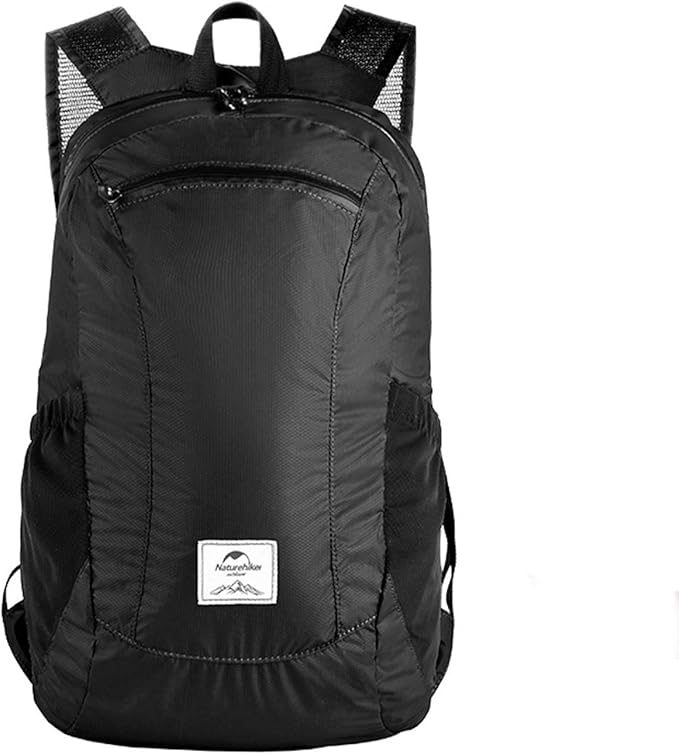Naturehike 18L Lightweight Hiking Backpack, Waterproof Camping Packable Backpack Ultralight for Travel, Airplane, Small Hiking Daypack for Adults, Black