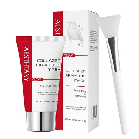 Collagen Peel Off Mask with Peptides and 4D Hyaluronic Acid for Firming, Hydrating, Pore Minimizing, and Fine Line Reduction