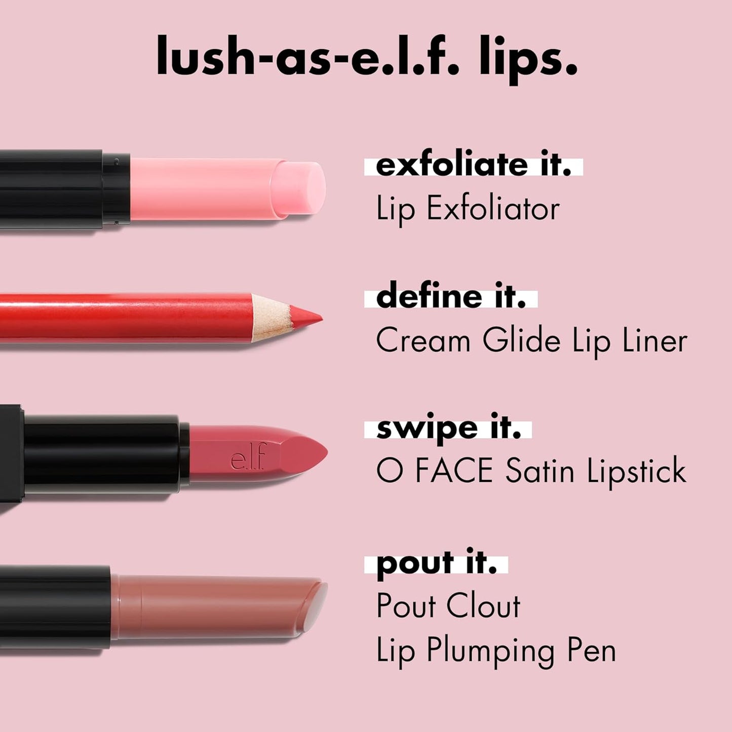 e.l.f. Cream Glide Lip Liner, Highly-Pigmented Pencil For Shaping & Sculpting Lips, Semi-Matte Finish, Vegan & Cruelty-Free, Truth or Bare