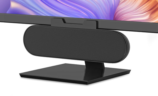 Computer Speakers for Desktop Monitor,Single Speakers for Desktop PC,Laptop Speaker with Loud Sound,Volume Control Easily Clamps to Monitors(USB-C to USB Adapter Included) (Black)