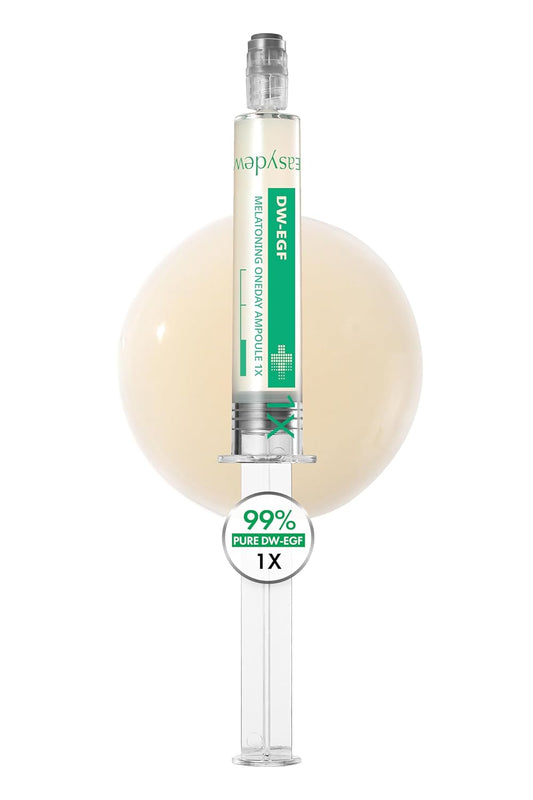 Easydew DW-EGF Melatoning Ampoule 1X - Hydrating Dark Spot Serum with Niacinamide & Glutathione for Uneven Skin - Fast Absorbing Day & Night Ampoule Korean Skin Care (Pump 0.27 fl oz, EGF 1X)