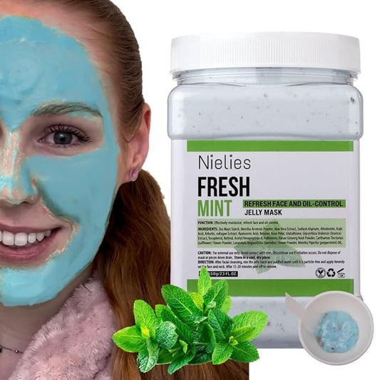 Jelly Mask for facials, Facial Skin Care- Peel-Off Jelly Mask Set, Face Mask For Instant Hydration, Vegan Peel Off Face Mask, For Moisturizing, Smoothing (Fresh Mint)