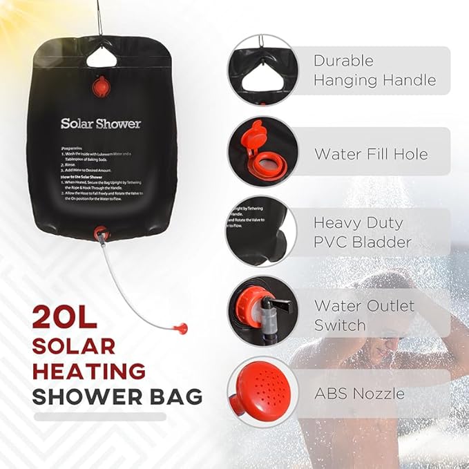 Outsunny Shower Tent, Pop Up Privacy Shelter for Camping, Dressing Changing Room, Portable Instant Outdoor Shower Tent Enclosure w/ 2 Rooms, Shower Bag, Floor and Carrying Bag