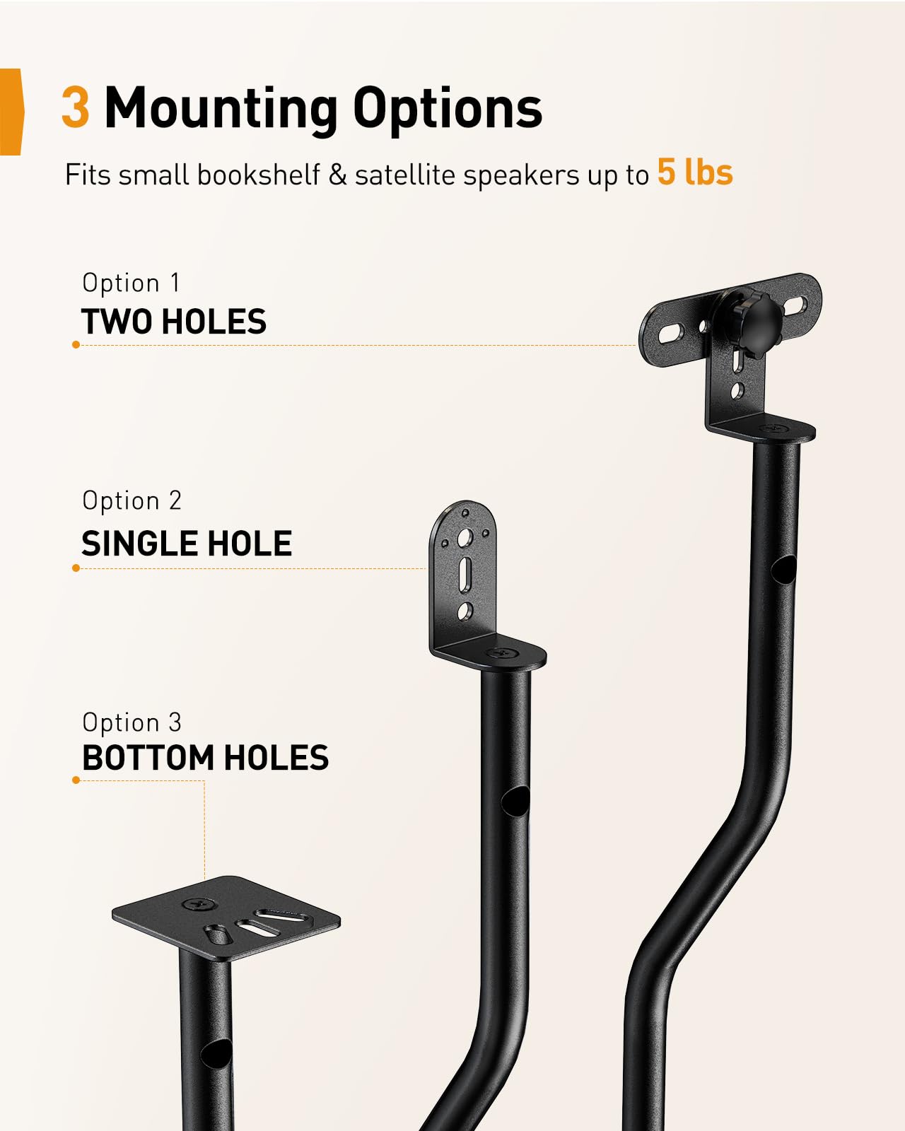 Perlegear Speaker Stand Pair, 28” to 38” Height Adjustable Surround Sound Speaker Stands for Small Bookshelf, Satellite Speakers, and Studio Monitors up to 5lbs, Tool-Free Floor Speaker Stand, PGSS11