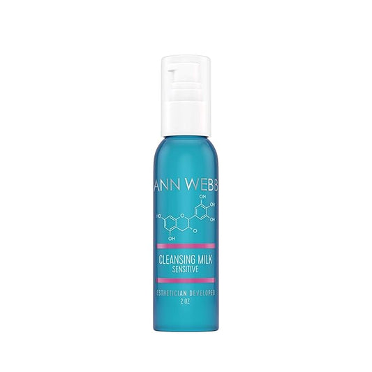 Sensitive Cleansing Milk - Gentle Daily Face Cleanser for Sensitive Skin Nourishes & Rejuvenates - Sensitive Milk Cleanser for All Skin Types w/o Irritating Ingredients. (2oz)