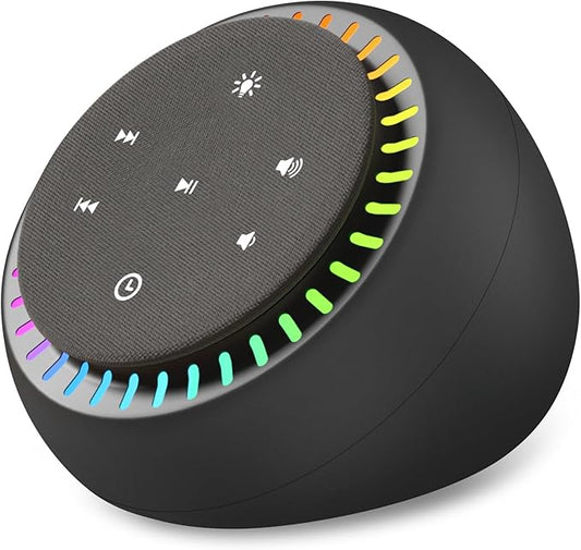 DreamSky White Noise Sound Machine with 26 Soothing Sounds & 30 Level Volume, RGB Night Light, Brown Noise for Sleeping Adults, Baby, Kids Sleep, Auto-Off Timer, USB-C Powered for Home Office Travel