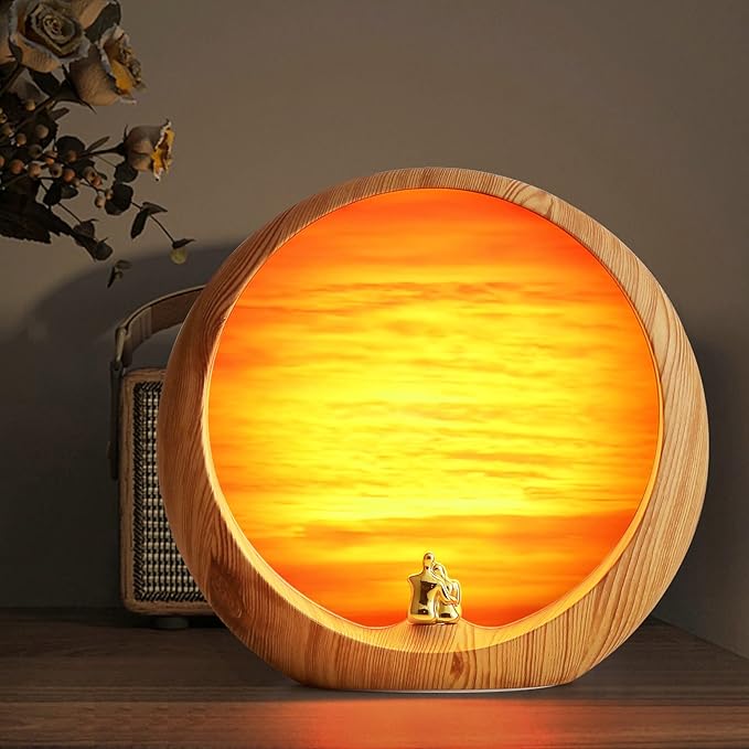mamre Golden Sunset Lamp Gifts Idea Anniversary Valentine’s Birthday Mother's Day Gifts Home Decoration Unique Table Lamp Gift